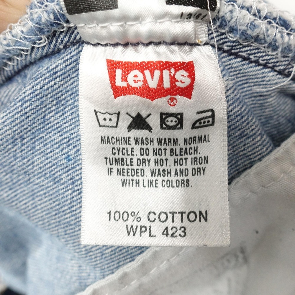 Levis 501 Jeans Mens 38x29 (40x30) Blue Regular Straight Denim Button Fly - Picture 13 of 15